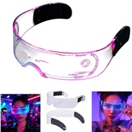 LED Luminous Glasses Neon Party LED Light Up Visor Eye Glasses Cermin Mata Led Glasses Futuristic El