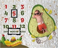 Burrito Baby Month Milestone Blanket for Photo Taken - Avocado Age Blanket
