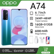 OPPO A74 Smartphone Original Cellphone Sale 16GB+512GB 6.7Inch HD Screen 24MP+48MP 5G Mobile Phones