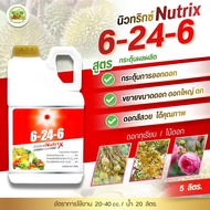 ปุ๋ยน้ำ 6-24-6 (แกลลอน 5 ลิตร) ดวงตะวันเพชร สูตรไม้ดอก บำรุงดอก เร่งออกดอก ดอกสวย-ใหญ่ (1ลังมี4แกลอน