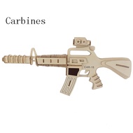 TOP★Tự làm thủ công lắp ráp súng đồ chơi AK47carbines súng gỗ mô hình 3D ghép hình câu đố giáo dục đ