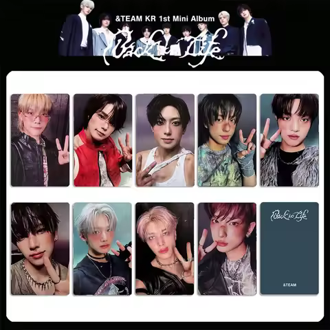 9Pcs/Set &TEAM HD Photocards Back to Life New Album LOMO Cards Double Sides Glossy Postcard K FUMA N