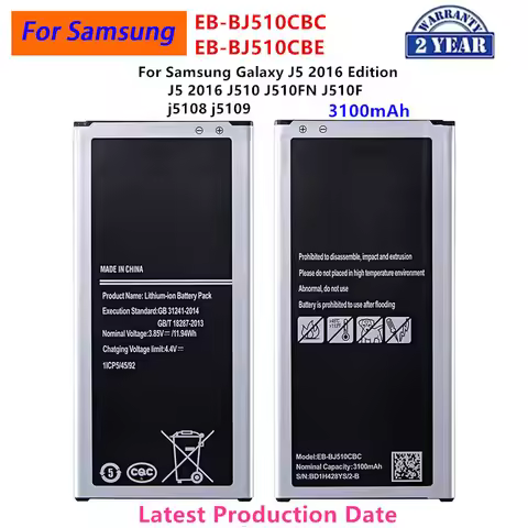 Brand New EB-BJ510CBC EB-BJ510CBE 3100mAh Battery For Samsung Galaxy J5 2016 Edition J5 2016 J510 J5