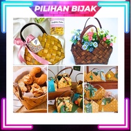 Handmade Basket Rattan Raga Rattan Wood Bag Tote Bag Bakul Hamper Bakul Buah Bakul Hantaran Bakul An