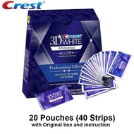 For Crest 3D White Strips Professional Effects Whitestrips Teeth Care 20 Pouch