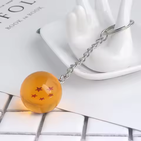 Dragon Series 1-7 Stars Balls Keychain Gokus Bead Pendant Metal Key Ring Men Car Women Bag Accessori
