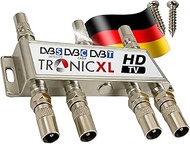 6-Way BK Splitter Premium TV Cable Adapter Antenna Splitter Cable TV DVBC e.g. for Unitymedia Splitt