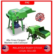 4000 Watt Electric Chopper Machine With Conveyor Belt 6 Knife Grass Pure Copper Motor Silaj Mesin Potong Rumput Ternakan