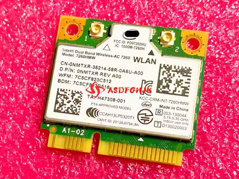 For Intel Dual Band Wireless-AC 7260 7260HMW half Mini PCI-e BT4.0 867Mbps D PN 0NMTXR REV A00 8TF1D