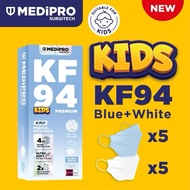 (MEDIPRO SURGITECH) PREMIUM KF94 Kids BLUE/WHITE Earloop, ULTRA SOFT 10S/BO