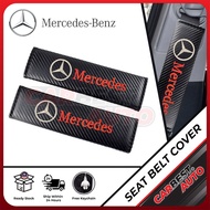[FACTORY PRICE 2pcs] Mercedes-Benz Car Safety Seat Belt Cover Carbon Fibre accessories c300 c200 glc