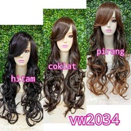 WIG KOREA RAMBUT PALSU PANJANG RAMBUT ASLI WIG MURAH WIG CURLY 2034