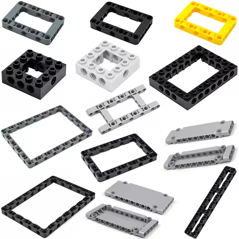 MOC High-Tech Thick Bricks Modified Liftarm Beam Hole Square Frame Arms Building Block Parts DIY Toy