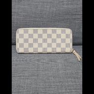 Louis Vuitton LV 路易威登 白色棋盤格拉鍊長夾