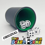 Premium Dice Cup PU Leather + D6 Dice - Board Game Accessories - Dice