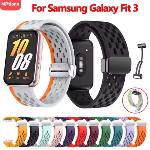 Magnetic Strap For Samsung Galaxy Fit 3 SmartWatch Replacement Bracelet Silicone Buckle Wristband Sa