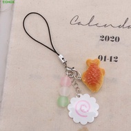 ECHOX Fish Cake Keychain, Pink Squid Roll Street Food Food Taiyaki Pendant, Phone Lanyard Kawaii Bag