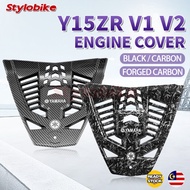 YAMAHA Y15ZR Y15 Y15Z V1 V2 ENGINE COVER PLASTIC COVER DEPAN PROTECTOR FORGE CARBON BLACK ENGINE GUA