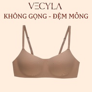 [SVIP] VECYLA Women's Bras Horizontal Cup Molded Bra, 0.5CM Thin Padded, Rimless, No Rims, Natural S