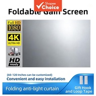 Projector Screen, 84 & 100 Inch, 4K HD, Foldable Skrin Projektor, 84 & 100 Inci, 4K HD, Boleh Lipat