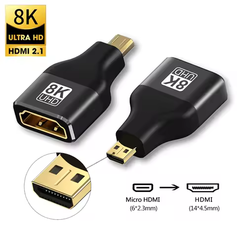 Micro HDMI Adapter 8K 60Hz 4K 120Hz Micro HDMI Male to HDMI 2.1 Female Converter For Sony Prjector C