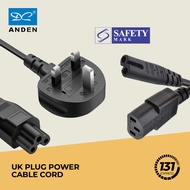 IEC to 3 Pin UK Plug Power Cable Cord C5 C7 C13 (Female, Straight) [ SG Safety Mark, Home Appliance]