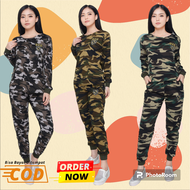 Modis-Stelan Celana Senam Wanita/ Stelan Baju JOging Wanita/ Stelan Baju Loreng Wanita