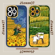Jicase Van Gogh square edge iphone case on flower field 6plus/6s/6splus/7/7plus/8/8plus/x/xs/11/12/p
