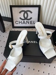 CHANEL 香奈兒 真皮 女士高跟涼拖鞋
