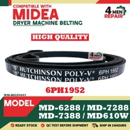 MD-6288 / MD-7288 / MD-7388 / MD610W 6PH1952 COMPATIBLE WITH MIDEA DRYER MACHINE BELTING BELT DRYER 