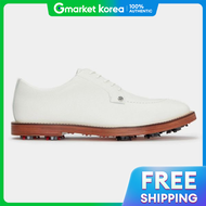 G /Fore Mens White Leather Spiked Golf Shoes