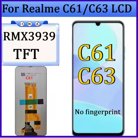 New TFT For Realme C61/C63 LCD Display Screen Panel Digiziter Assembly Replacement For Realme C61 LC