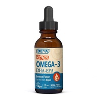 DEVA Vegan Omega-3 Liquid DHA - EPA, Non Fish from Algae, Lemon Flavor, 2 Ounce DEVA Vegan Omega-3 L