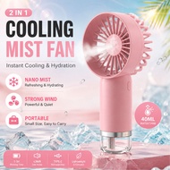 Portable Mini Mist Fan USB Rechargeable Handheld Fan Cooling Spray Fan Nano Water Mist Fan Quiet Des