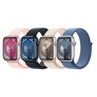  Apple Watch S9 GPS 45mm 鋁金屬錶殼/織紋運動型錶環 午夜色/星光色/粉紅色/銀色 智慧手錶