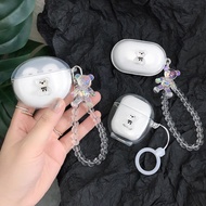 For UGREEN HiTune S3 Case Cartoon Bear Bracelet Charm UGREEN HiTune T3 / UGREEN HiTune H5 Transparen
