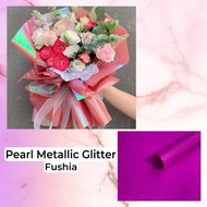 ( 5 Lembar ) TRANSLUCENT GOLD LINE - FLOWER WRAPPING PAPER CELLOPHANE GOLD LINE COLOR