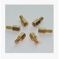 6 + 6 Copper Column M3 6mm High Hexagonal Brass Column 80pcs