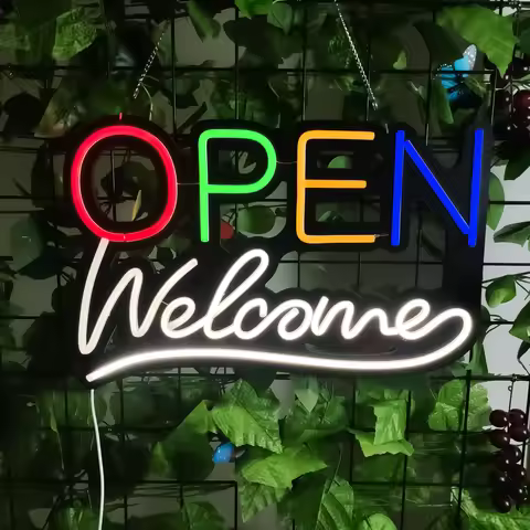 1 OPEN Welcome Sign, LED Neon Open Sign , with On/Off Switch, Bar Shop Coffee Salon Hotel Shop Wall