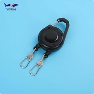 [Simhoa] Easy to Attach Retractable Badge Clip Sturdy Dual Clip Badge Reel Double Hook Lanyard Reel