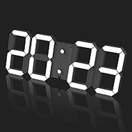 3D Digital Wall Clock 17" with Remote Control,Led Clock Adjustable Brightness Timer 12/24 Hr Time/Da