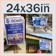✙ ☩ ℗ GCash Cash In Cash Out and Load Tindahan Business Tarpaulin Signage