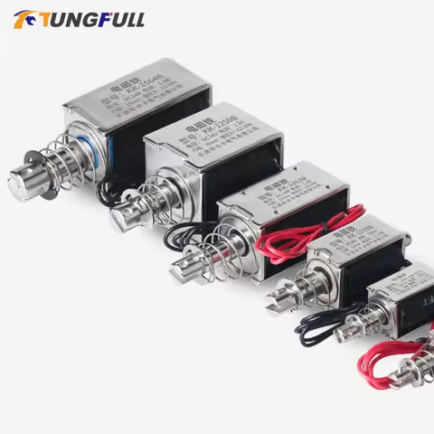 DC 5V 6V 12V 24V Push Pull Type Linear Solenoid Switch Open Frame Electromagnet Travel 5mm - 20mm El