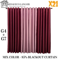 X21 Ready Made Curtain Siap Jahit, LANGSIR RAYA MIX COLOUR Kain Tebal (Free Eyelet / Free Ring )Blackout 85% (G4+G7)