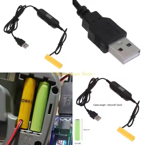 B03C USB to 1.5V-12V Adjust Voltage with Display LR6/AA Dummy Battery Cable for Cameras Clock Radio 