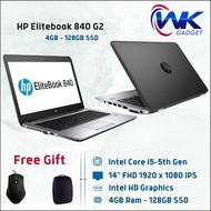HP Elitebook 840 G2 | Intel Core i5-5300U | 4GB RAM - 128GB SSD | Win 10 Pro Laptop