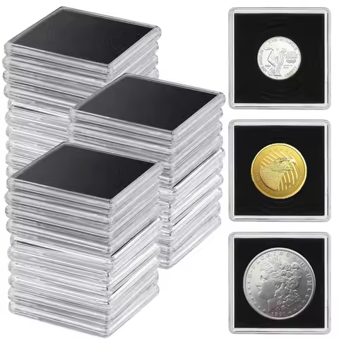 30Pcs/Set Boutique Coin Snap Holders Silver Dollar Coin Holders Coin Collection Display Acrylic Case