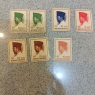 Indonesian stamps used President Sukarno Soekarno 5 sen 10 sen 20 sen 25 sen 40 sen