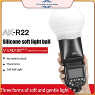 POWER Flash Diffuser Dome Collapsible AK-R22 Silicone Soft Light For V1 Series Flashes AD100PRO AD20
