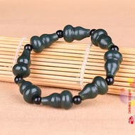 Natural Nephrite Cyan jade Bracelet Gourd hetian jade bracelet for men and women